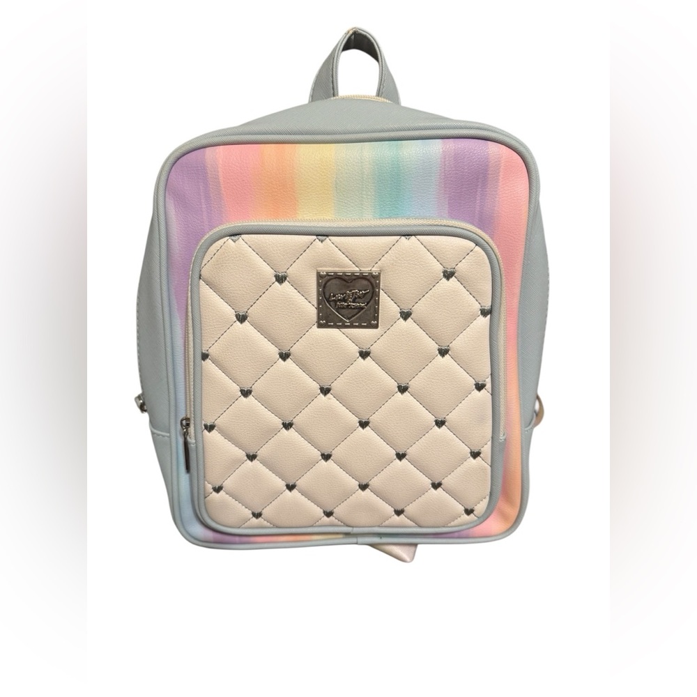 Betsey Johnson pastel rainbow quilted Backpack